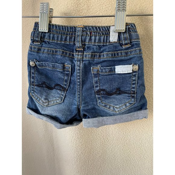 7 for all Mankind Medium-Wash Denim Rolled Bottom Shorts - Picture 4 of 9
